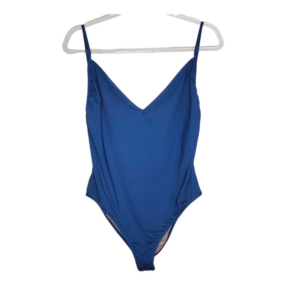 J CREW Playa Montauk CrossBack One Piece Swimsuit Strappy Swim Blue